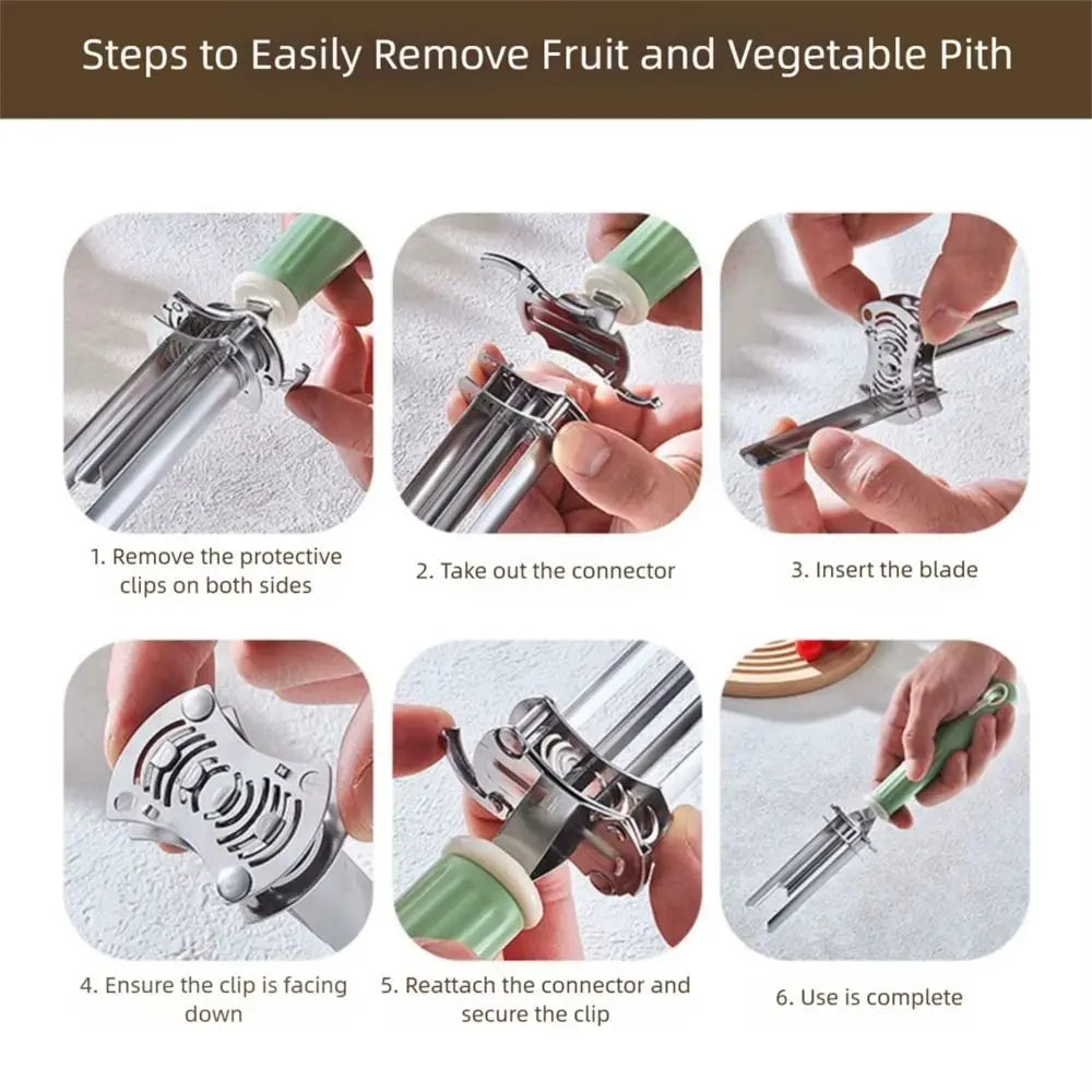 Stainless Steel Fruit Vegetable Corer Multifunctional Adjustable Fruit Seed Remover Easy to Use Quick Core Removal Vue