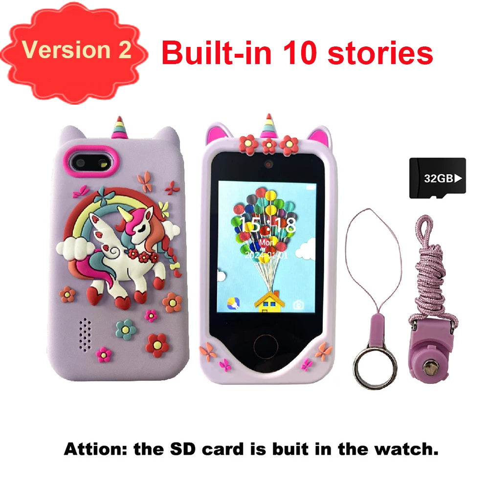 Kids Smart Phone Children Toys Mini Smart Phone Unicorn Toys Games Dual Camera Music Player Boys Girls Christmas Birthday Gifts Vue type 2 purple