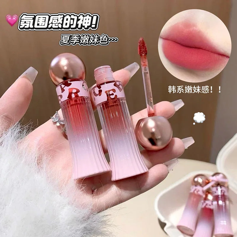 3 Color Matte Lip Gloss Set Moisturizes Long Lasts Water Proofs Sweat Proofs Non Transfer Liquid Lipstick 1box Vue