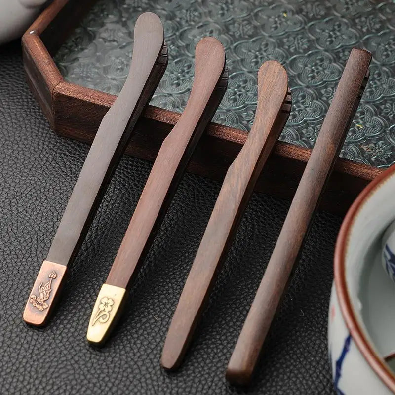 Teacup Clip Convenient Ebony Alloy Tea Tweezers Tweezer Bamboo Wooden Tea Clips Versatile Single Or Multiple Tea Clip Tongs Vue