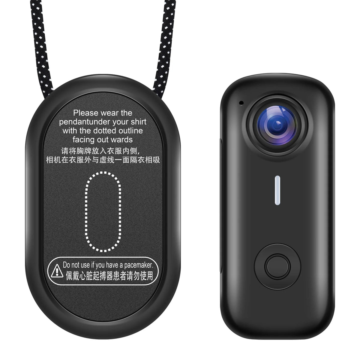 Portable Magnetic Sports Camera 1080P HD Thumb Action Camera Pocket Sport Cam Recorder Video Vlog Magnetic Attraction Bracket Vue Black