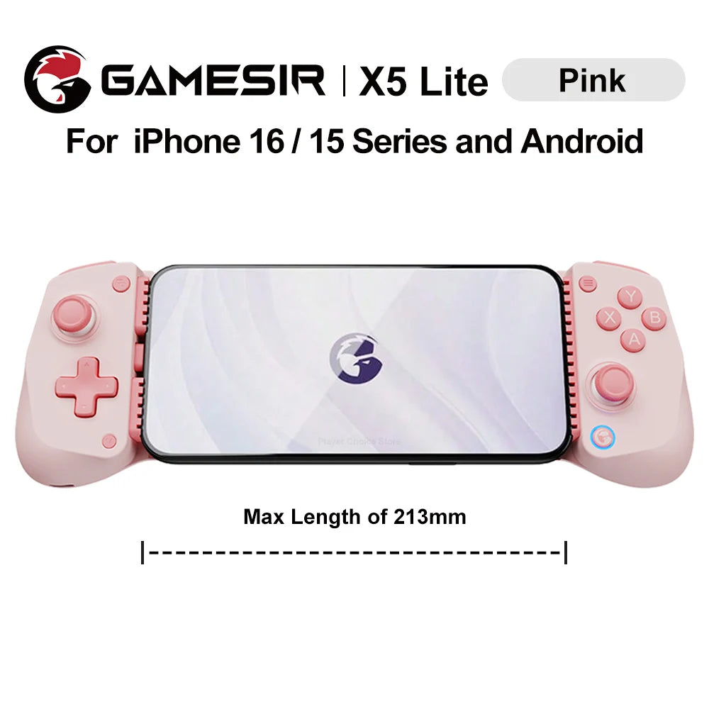 GameSir X5 Lite Mobile Gaming Controller Phone Gamepads for iPhone 17 16 15 Series IOS iPad Mini Y700 Android Tablet Controle Vue Pink