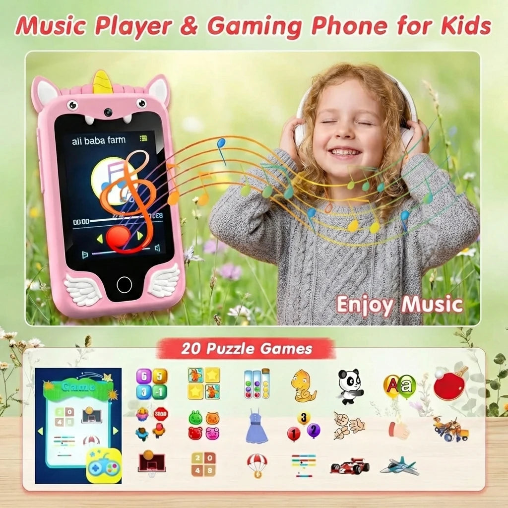 Children Muscial Smart Phone Kids Toys Cartoon Unicorn Touchscreen Mobile Girls Boys Educational Toys Birthday Christmas Gifts Vue