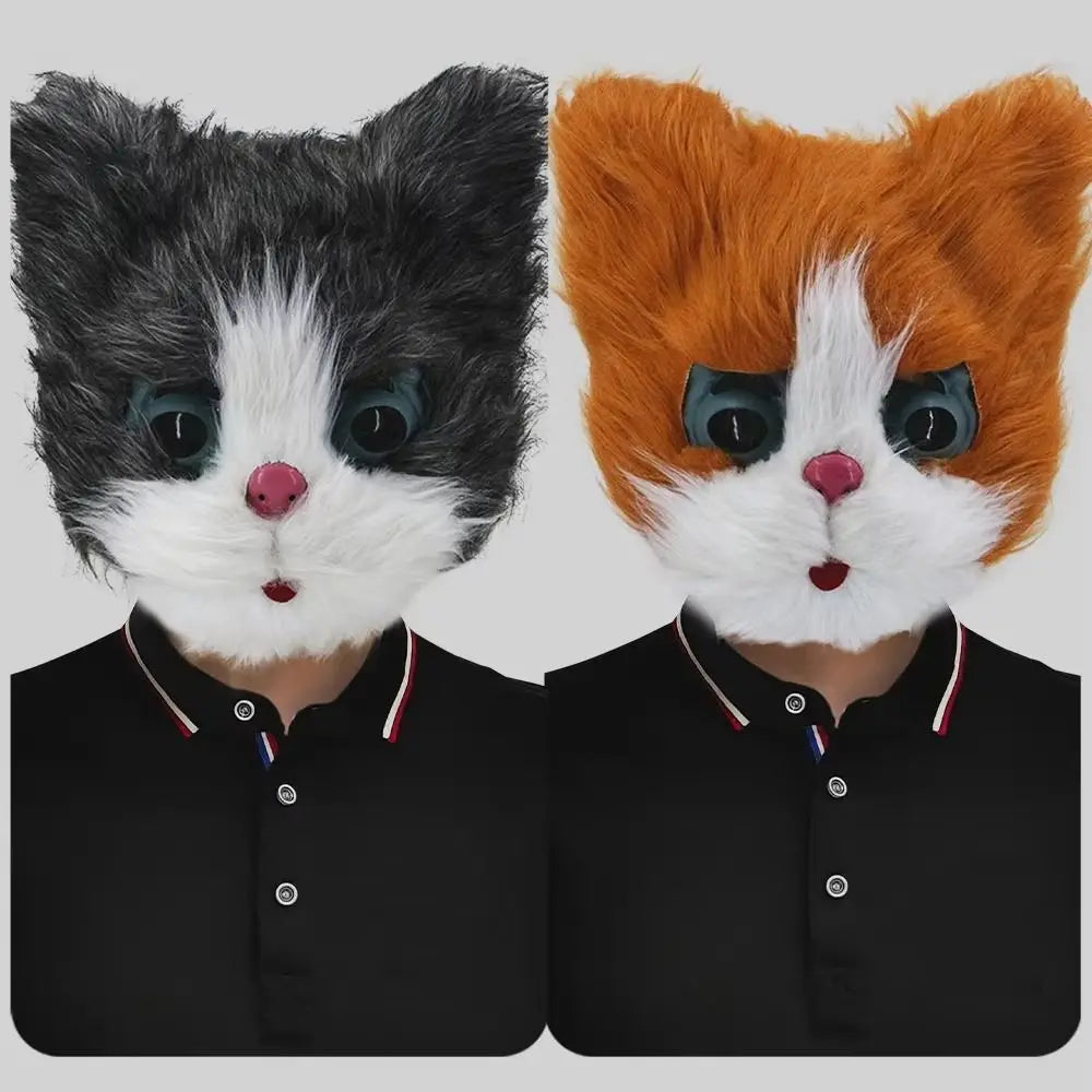 Funny Cosplay Halloween Mask Headwear Comfortable Party Costume Mask Performance Lightweight Cat Animal Mask Party Supplies Vue