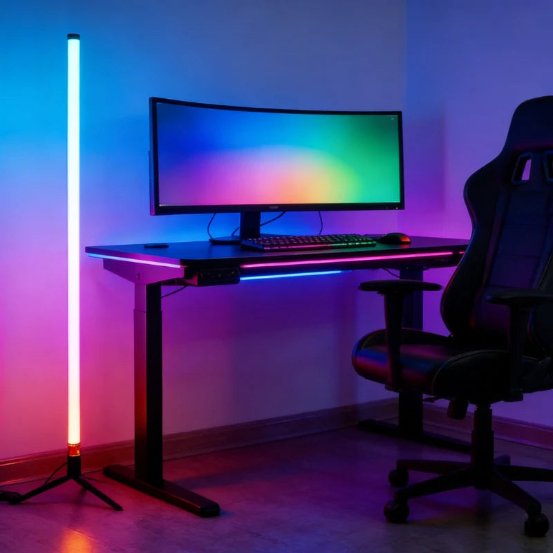 103CM RGB LED Floor Lamp Smart Remote Control Modern Corner Floor Lamp Atmospheric Standing Stand Light Christmas Decor Lighting Vue