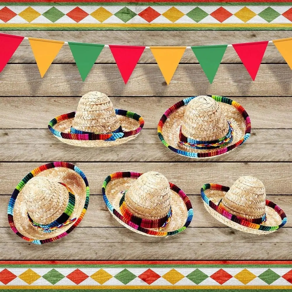 Dog Cat Straw Woven Sun Hat Cap Cute Puppy Mexican Sombrero Pet