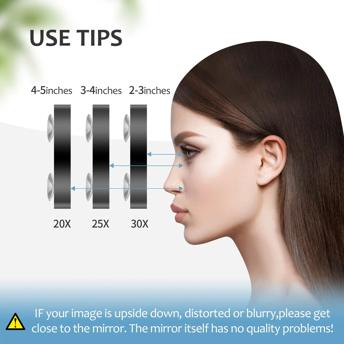 30X Magnifying Mirror, Small Magnifying Mirror with Suction Cup and Tweezers, As a Travel Mganifying Mirror, Compact Mirror Set Vue
