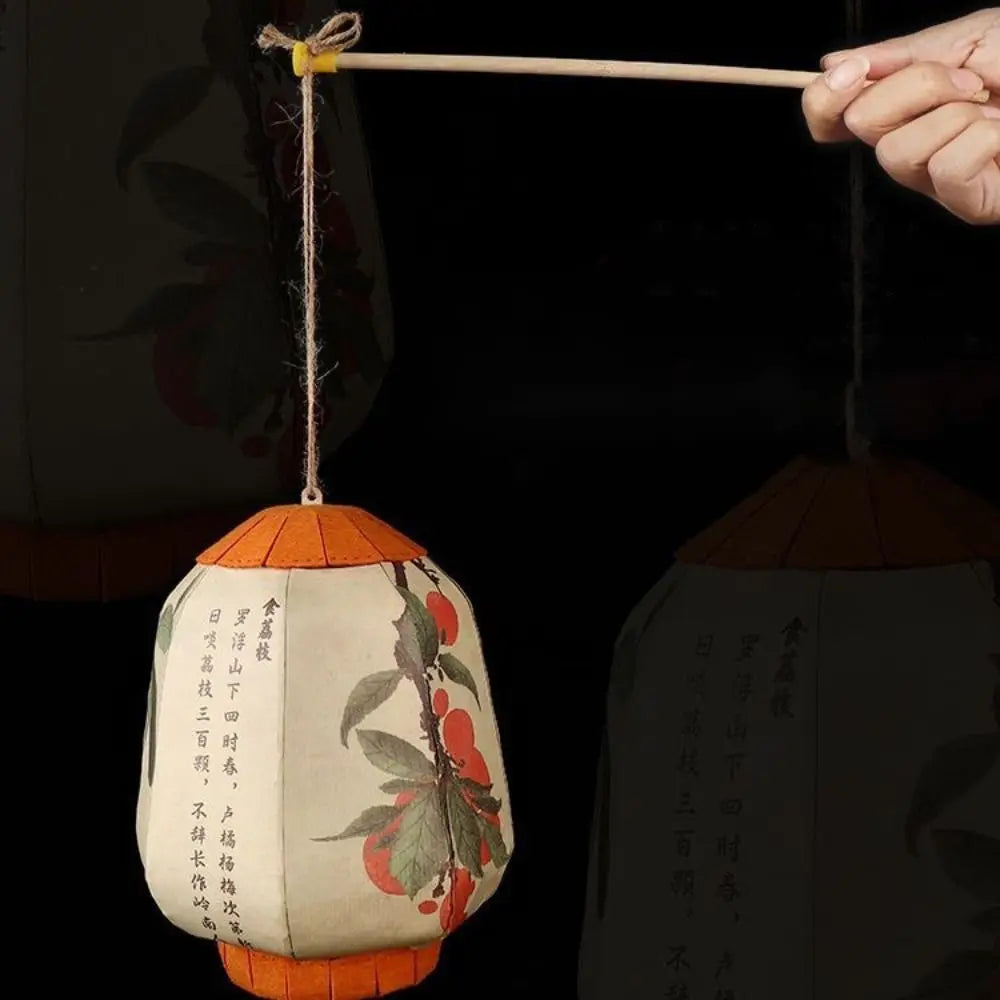 Ancient Style Autumn Festival Decorative Lantern Vintage Blessing Word Lantern Material Kit Luminous DIY Handheld Classic Light Vue