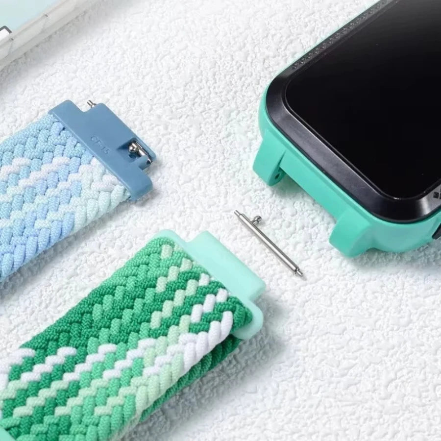 Braided Nylon Magnetic Watch Strap 15mm/17mm Kids Smart Watch Breathable Elastic Wristband Fit for Xiaomi & Mitu R Smart Watches Vue