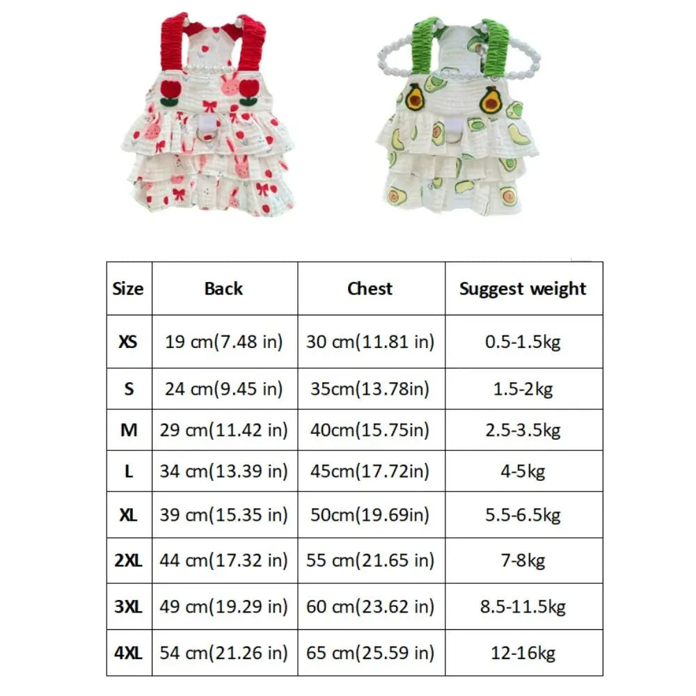 Soft Thin Breathable Dog Cake Skirt Comfortable Cotton Puppy Princess Skirt Cartoon Lightweight Summer Cat Clothes Indoor Vue
