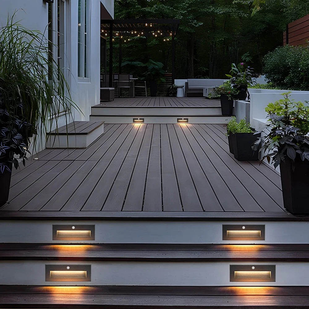 SANDIY Recessed Stair Light Motion Sensor IP65 Outdoor LED Sconce Outdoor Wall Sconce Vue