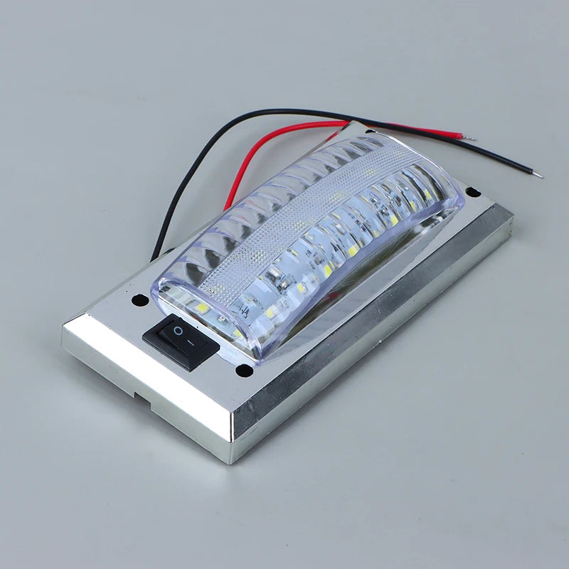 LED 12V-24V Panel Light Car Interior Reading Lamp High Brightness Cabin Lights for Van Truck RV Boat Camper Lights Switch On Off Vue