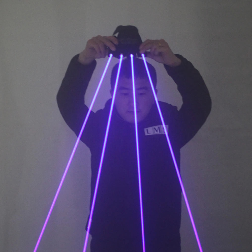 Violet Blue Single Point Big Beam Laser Gloves LED Stage Glove Glasses for DJ Club Party Show Performance Accessory Vue