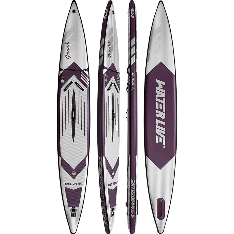 WATER LIVE Twin Set 14ft Inflatable SUP Paddle Board Family Inflatable SUP Board Vue Set 3 Purple