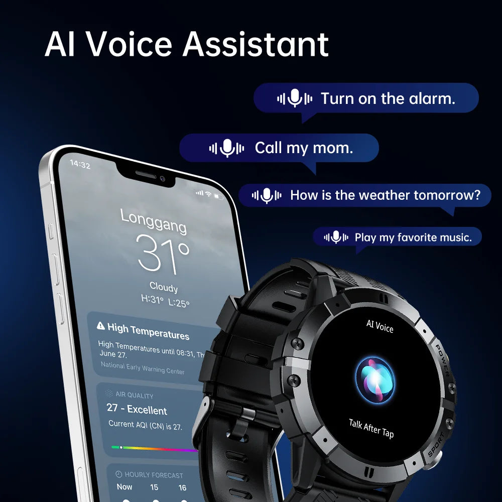 CUBOT C29 SmartWatch 1.52-inch 1ATM Waterproof Sport Watch for Men 410mAh Battery, Bluetooth Call, Heart Rate&24H Health Monitor Vue