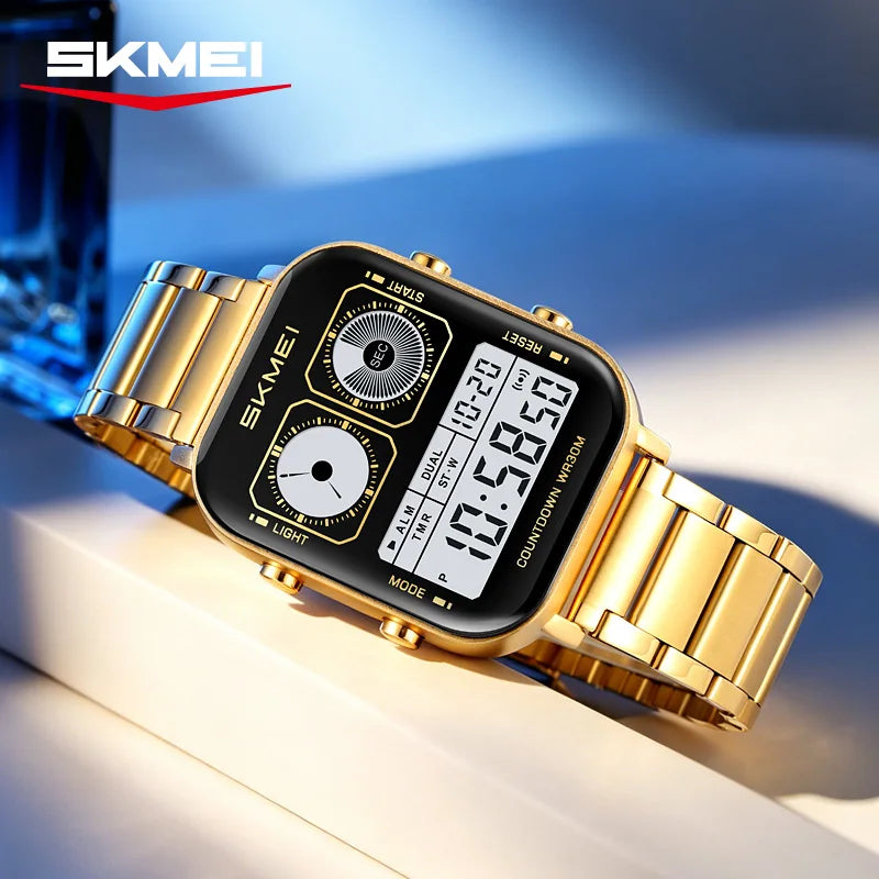 SKMEI 2690 Men's Digital Sport Watch – Waterproof, Stainless Steel Digital Sport Watch Vue