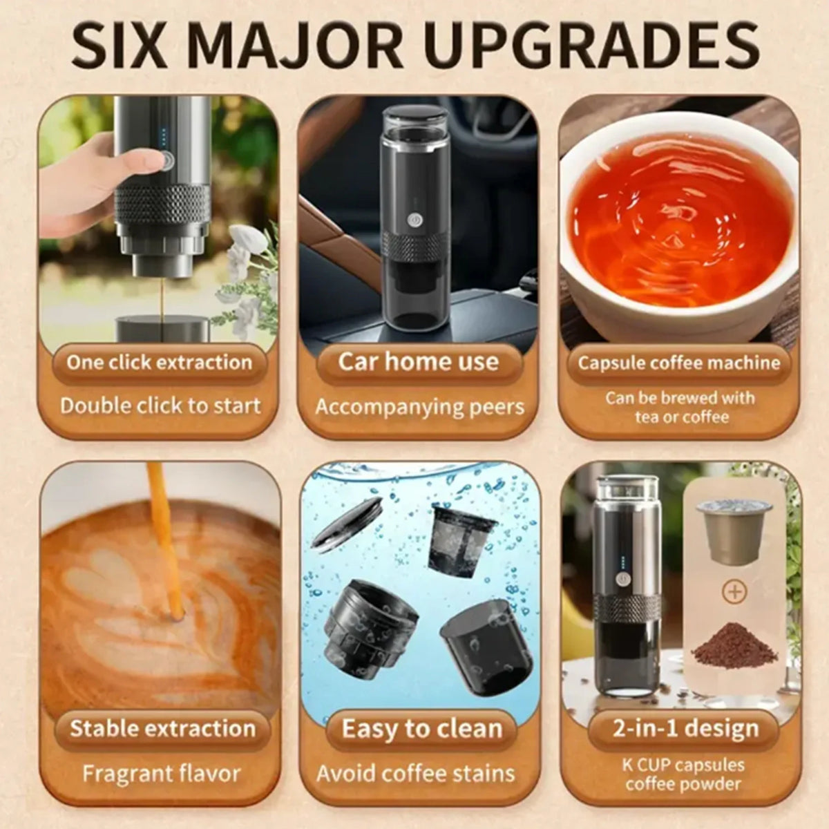VIHAM Portable Rechargeable Espresso Maker for Travel & Camping Portable Espresso Maker Vue