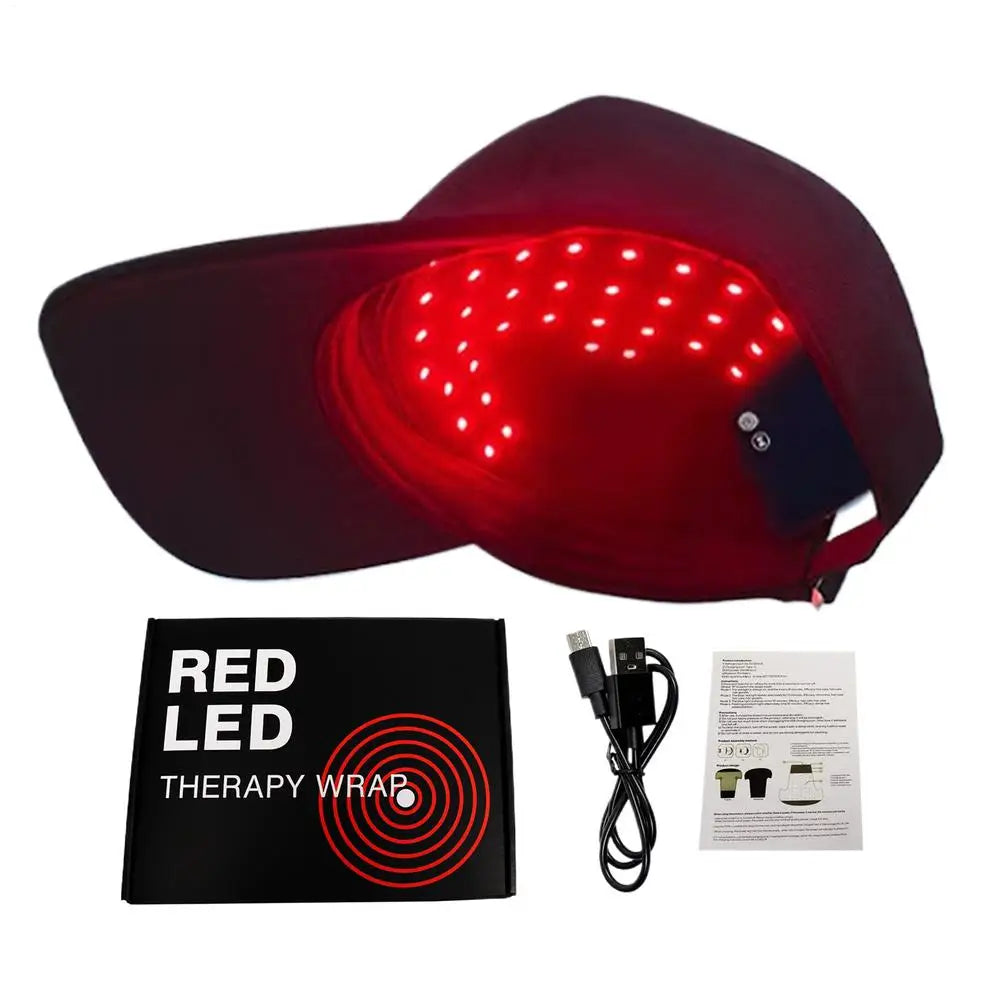 Portable Red Light Hair Growth Cap 450nm/660nm LED Soothing Thickening Hat For Women Home Travel Scalp Therapy Wireless Vue A