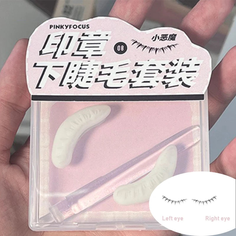 Lower Eyelash Stamp European Cat Eye Make Up Natural False Lash Line Stamping Aid Tools One Stamp Molding Silicone Eyeliner Seal Vue 08-1 Pair