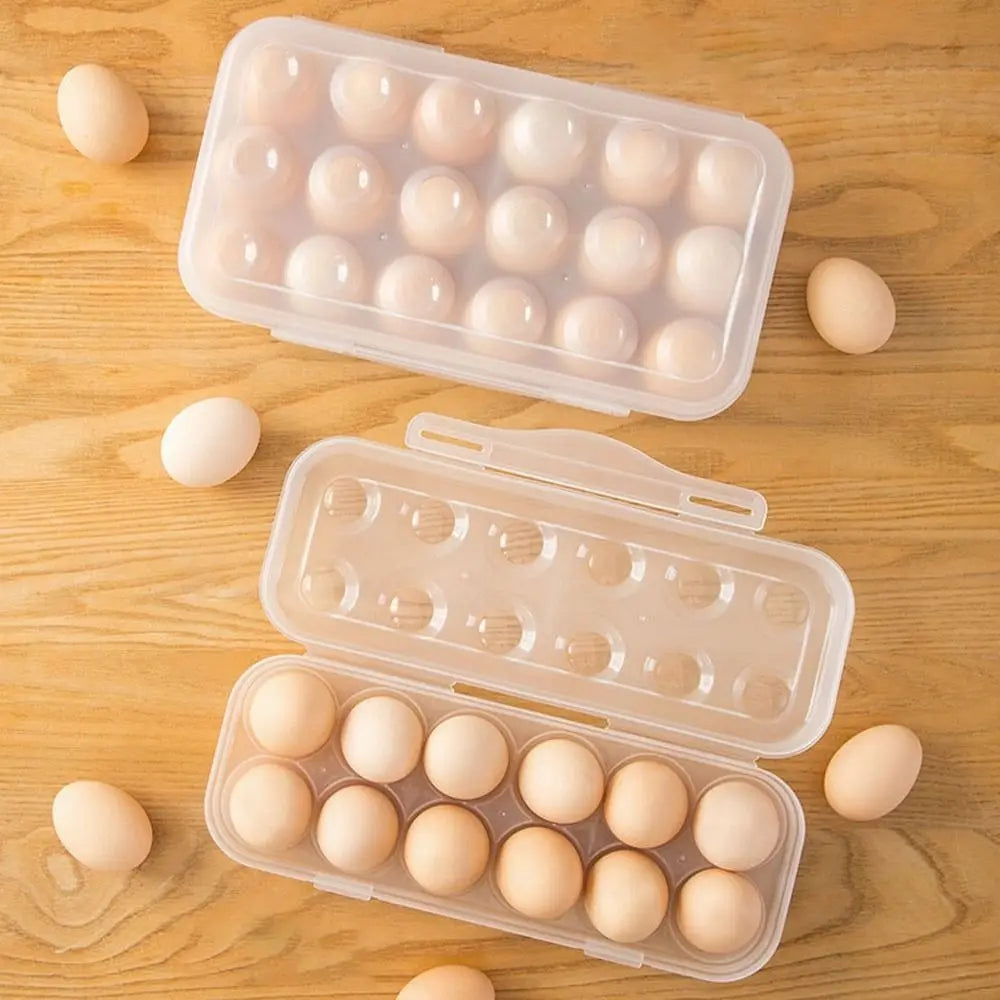 Practical Plastic 12/18 Grids Egg Tray Snap-on Anti-collision Egg Storage Box Transparent Stackable Fridge Egg Organizer Kitchen Vue