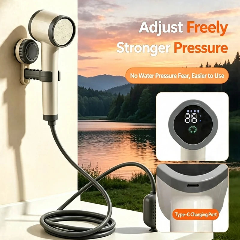 2.0A Portable Outdoor Bathing Tool Field 3 Color Water Temperature Construction Site Dormitory Electric Shower Rural Home Shower Vue