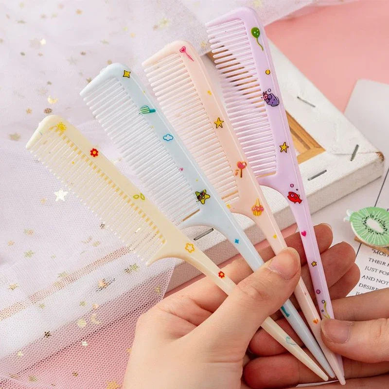 2Pcs For Girls Hair Comb Hair Comb Cartoon Baby Child Kids Set Cute Portable Anti-Static Plastic Hairdressing Comb Hairdressing Vue