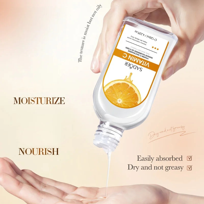 120ml Vitamin C Niacinamide Moisturizing Essential Oil, Contains Skin-Friendly Ingredients Such as Niacinamide, Hyaluronic Acid, Glycerin, and Citrus Fruit Extracts, Penetrates Deeply into the Skin, Moisturizes and Hydrates, Vue
