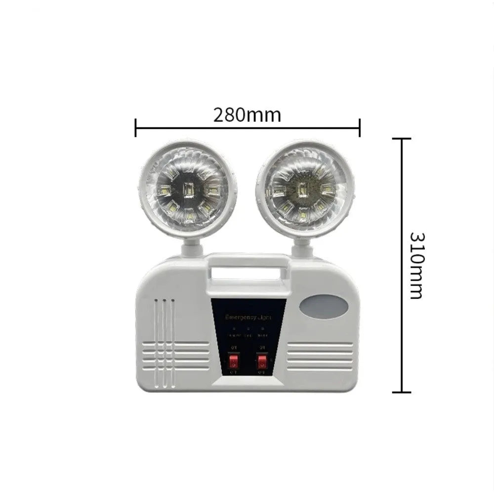 LED Double Head Emergency Exit Light IP30 Emergency LED Emergency Evacuation Lamp Double Head Wall Lamp Vue White