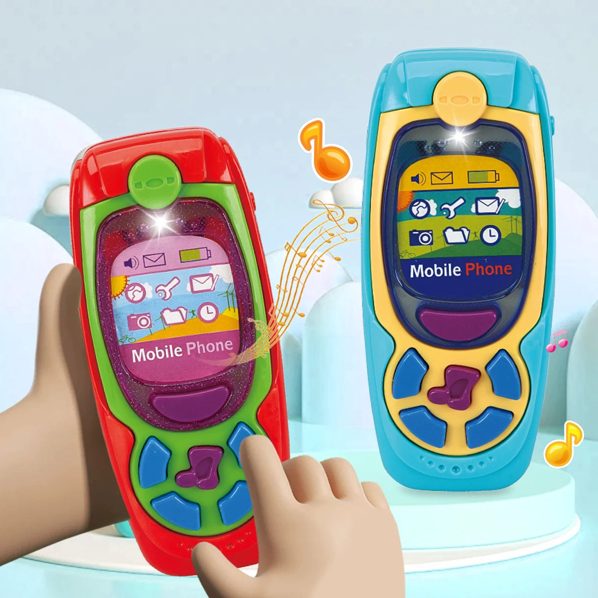 Smartphone Toys, Baby Phone with Music and Light Sound Interact Simulate Making Phone Calls, Gifts for Kids not Include Battery Vue
