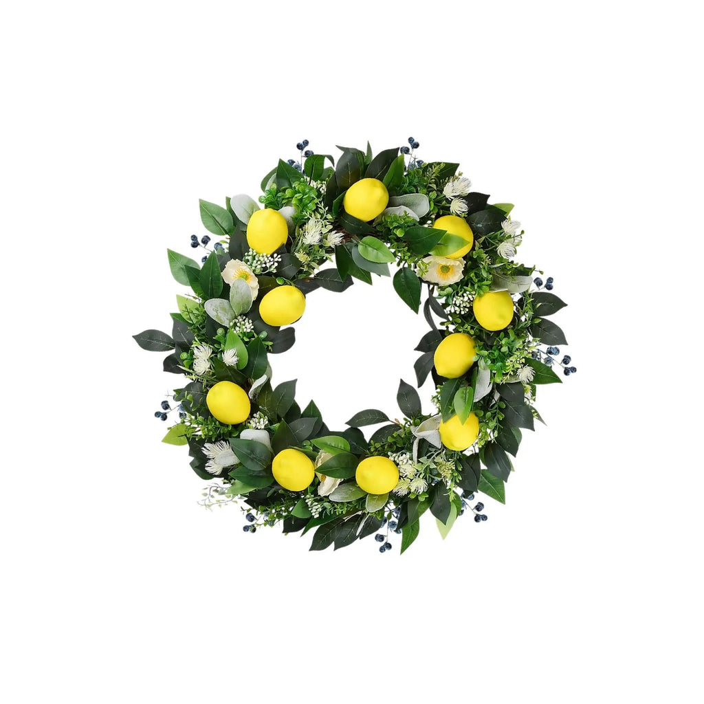 Front Door Artificial Spring Wreaths Lemon Wreath Front Door Handmade Spring Hanging Decorative Garland And Sh Elegant Vue