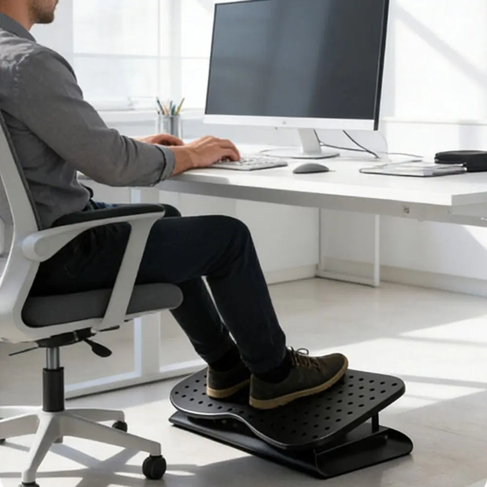 Ergonomic Under Desk Footrest Nonslip Bottom 6 Level Office Desk Leg Rest Comfortable Breathable Foot Stool Office Chair Vue