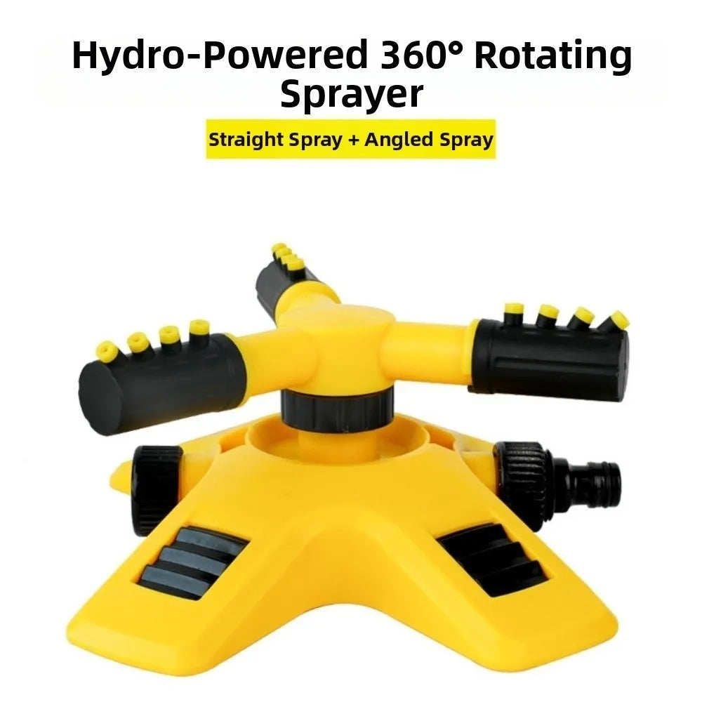 3-Arm Rotating Sprinkler Durable Heavy Duty 360 Degree Sprinkler Adjustable Wide Coverage Garden Sprinkler Flower Bed Vue