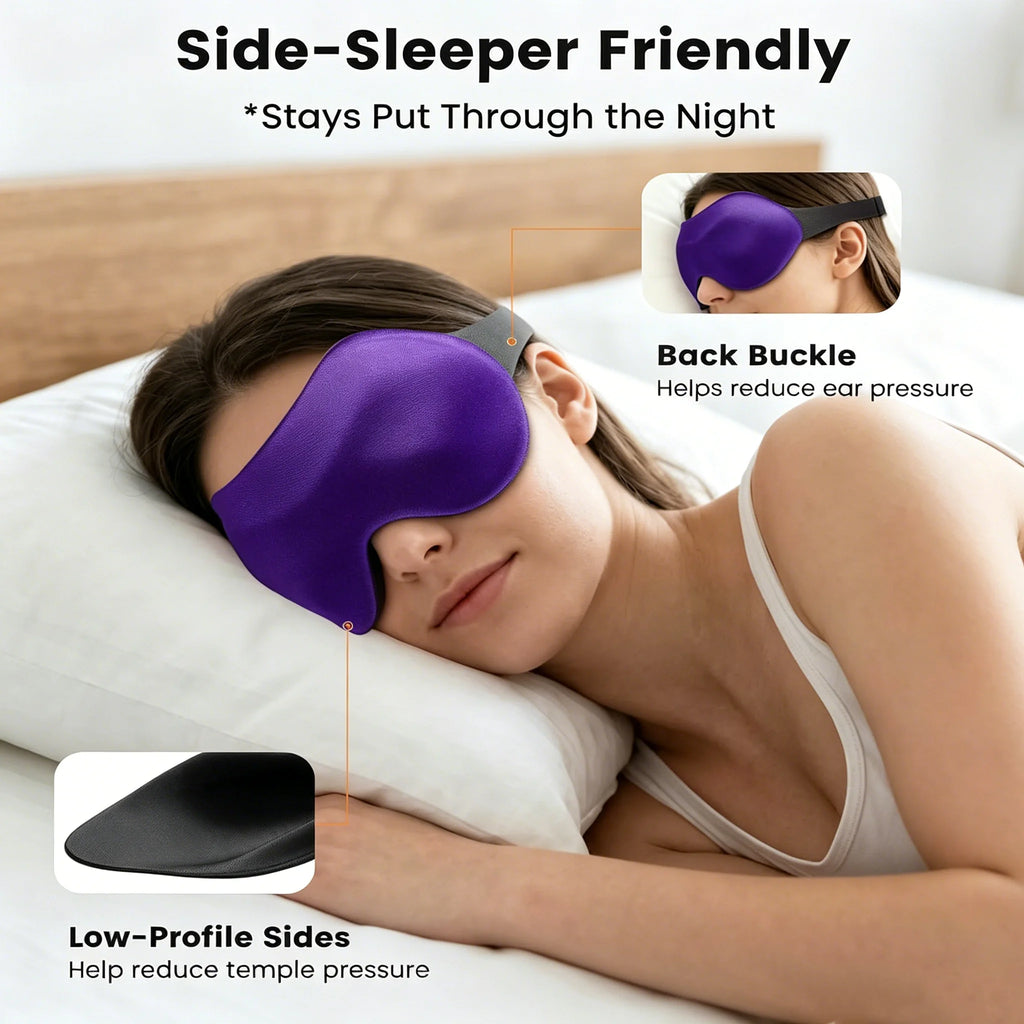 3D Sleep Mask Adjustable Suitable Men Women No Pressure Light Vue