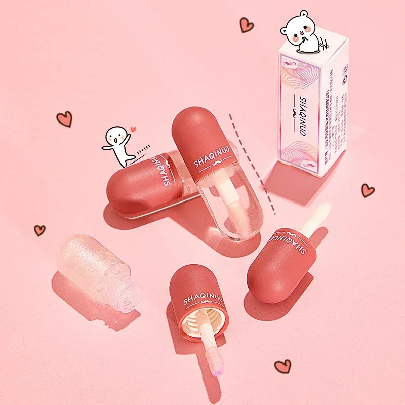 Mini Capsule Instant Volumising Lip Plumper Glitter Shine Lip Balm Long Lasting Moisturizer Lip Oil Temperature Change Lipgloss Vue