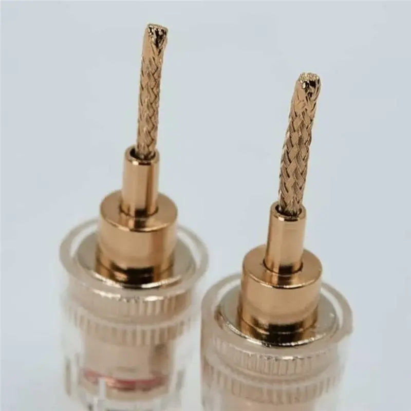 Hot-OFC Pure Copper 2Mm Pin To 4Mm Banana Female Gold Plated 24K 4Pcs Cable Plug Wire Connector Terminal For Hifi DIY Vue