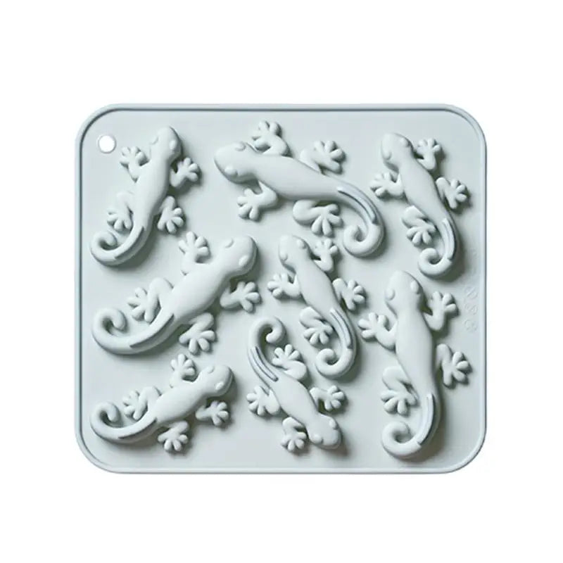 8 Cavity Gecko Theme Silicone Molds Fondant Candy Chocolate Mould Vue Blue