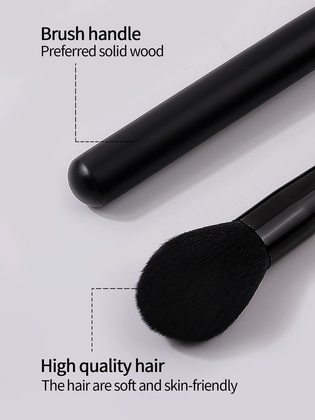 1PC Black Makeup Brush Soft Fluffy Loose Powder Brushes Multifunctional Foundation Brush Highlighter Blush Brush Beauty Tool Vue
