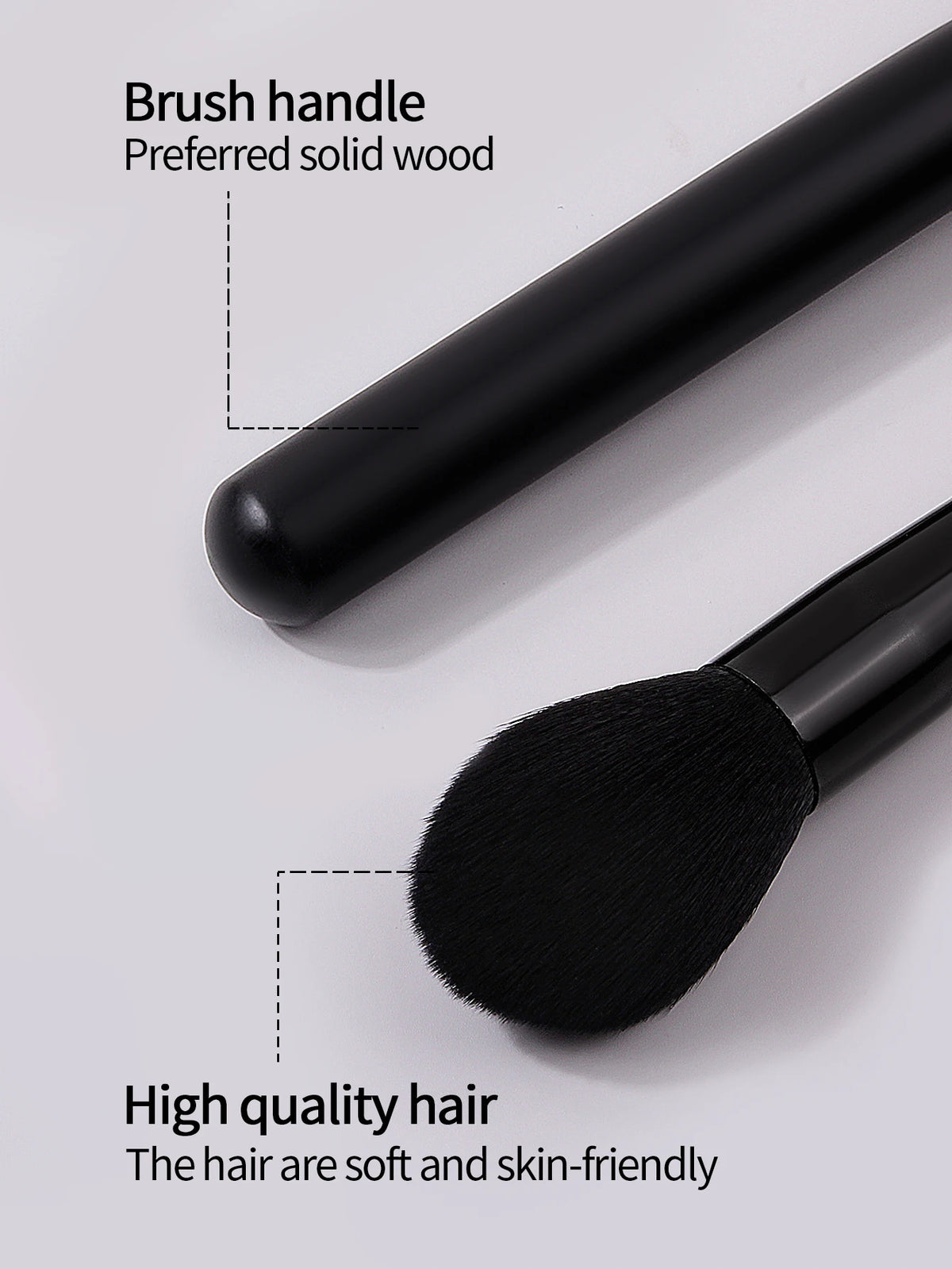 1PC Black Makeup Brush Soft Fluffy Loose Powder Brushes Multifunctional Foundation Brush Highlighter Blush Brush Beauty Tool Vue