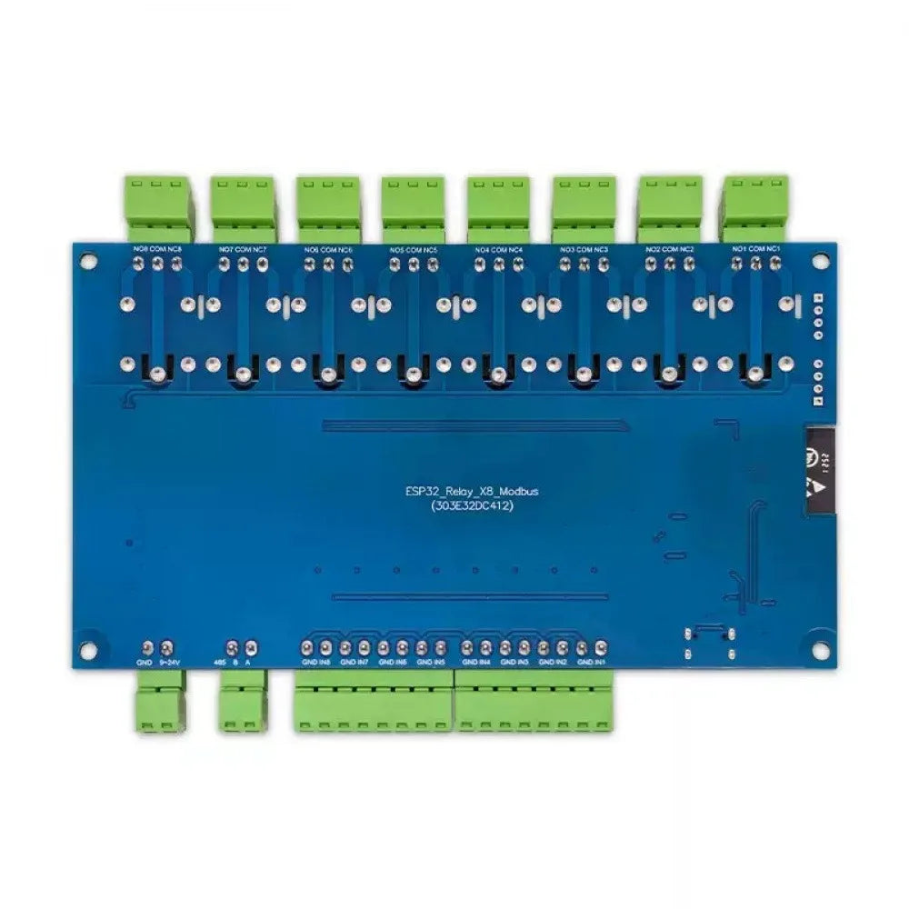 ESP32 Modbus 8-channel Relay Module RS485 8 Way Input 8 Way Output Optocoupler Isolation 9-24V Power Supply with WiFi/Bl-uetooth Vue