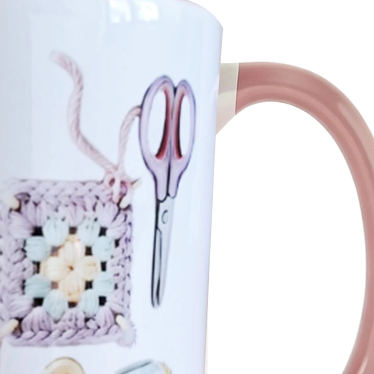 330ml Ceramic Funny Coffee Mug Crochet Desk Decor Novelty Drinking Cup for Yarn Lovers Home Office School Restaurant Bar Vue