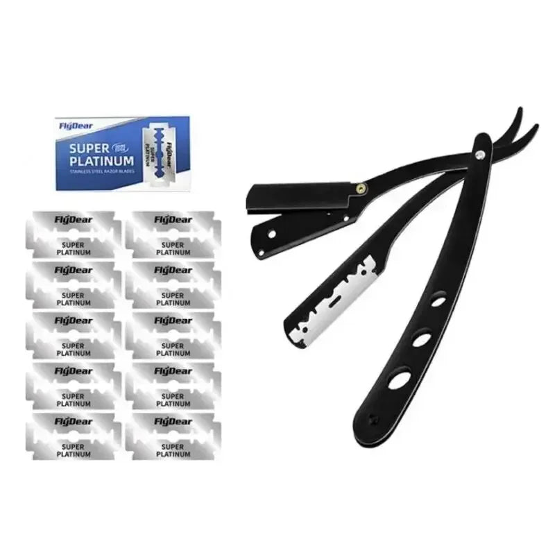Men's Stainless Steel Replaceable Black Razor Blade, Razor Blade Manual Razor Classic Wet Shaving Vue