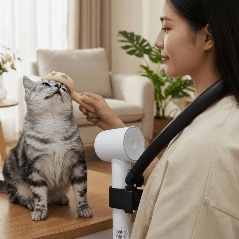 Adjustable Pet Grooming Hair Dryer Universal Portable Dog Hair Dryer Holder Hands-Free Neck Hanging Bracket Pet Salon Vue