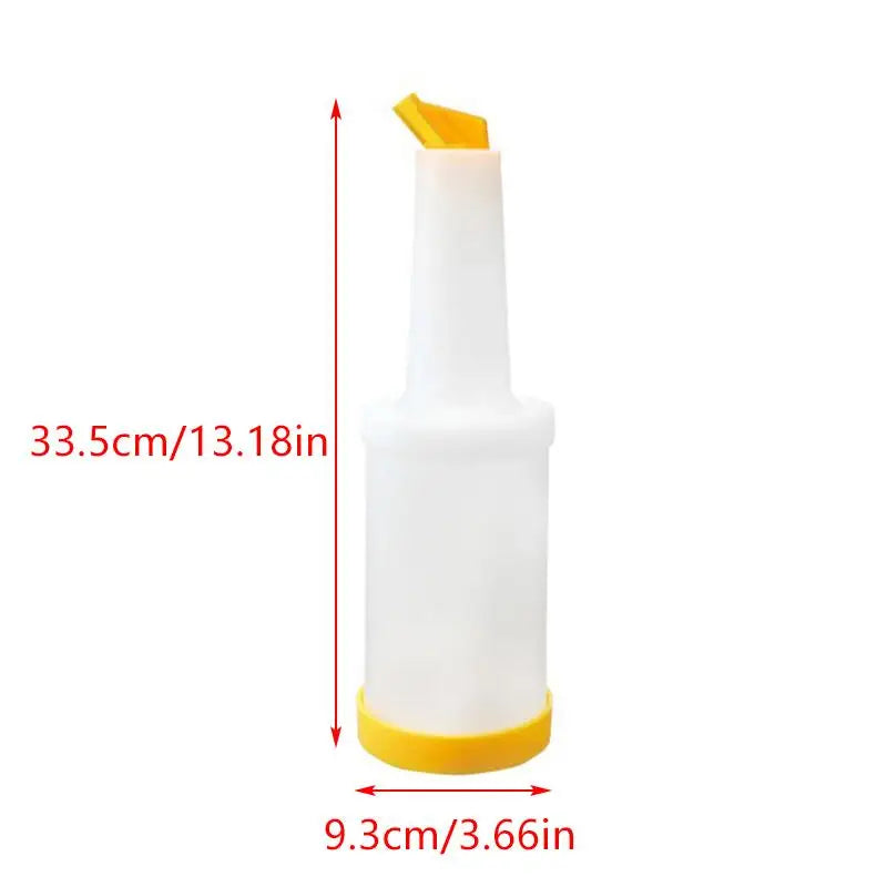 1L Plastic Juice Jug Dispensers Bar Pour Colorful Juice Pouring Bottle Containers For Bar Home Supplies Restaurant Cafe〔CC11〕 Vue Yellow