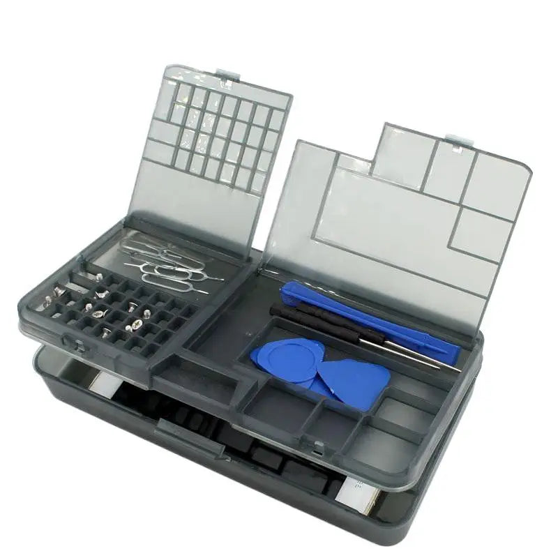 1Pcs Double-layer Electronic Component Storage Box Bright Black Screw Accessories Organizer For Phone Repair DIY Tool Storage Vue