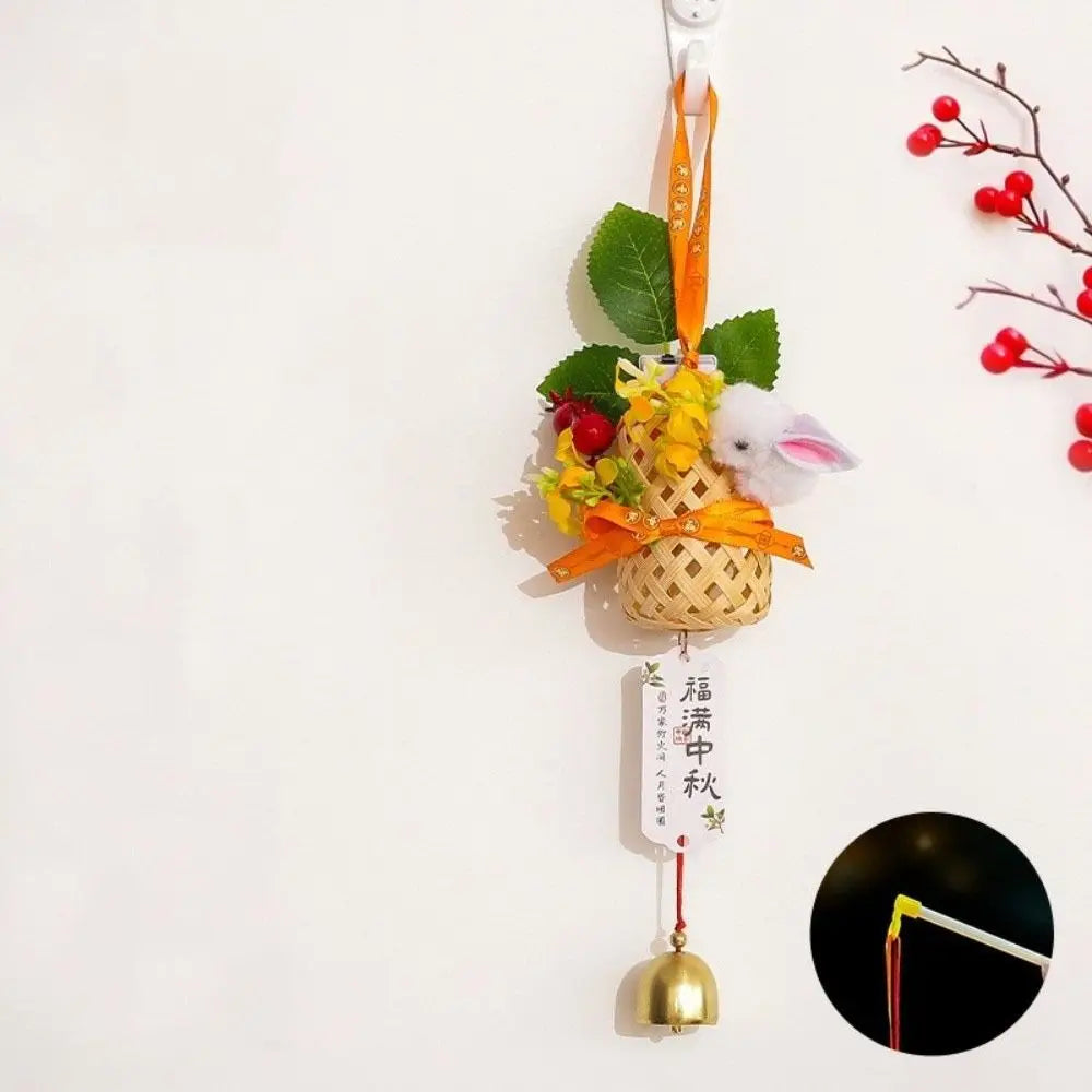Weaving Mid-Autumn Festival Lantern LED Light Bamboo Weaving Cage Luminous Lantern Handheld Chinese Style Vue