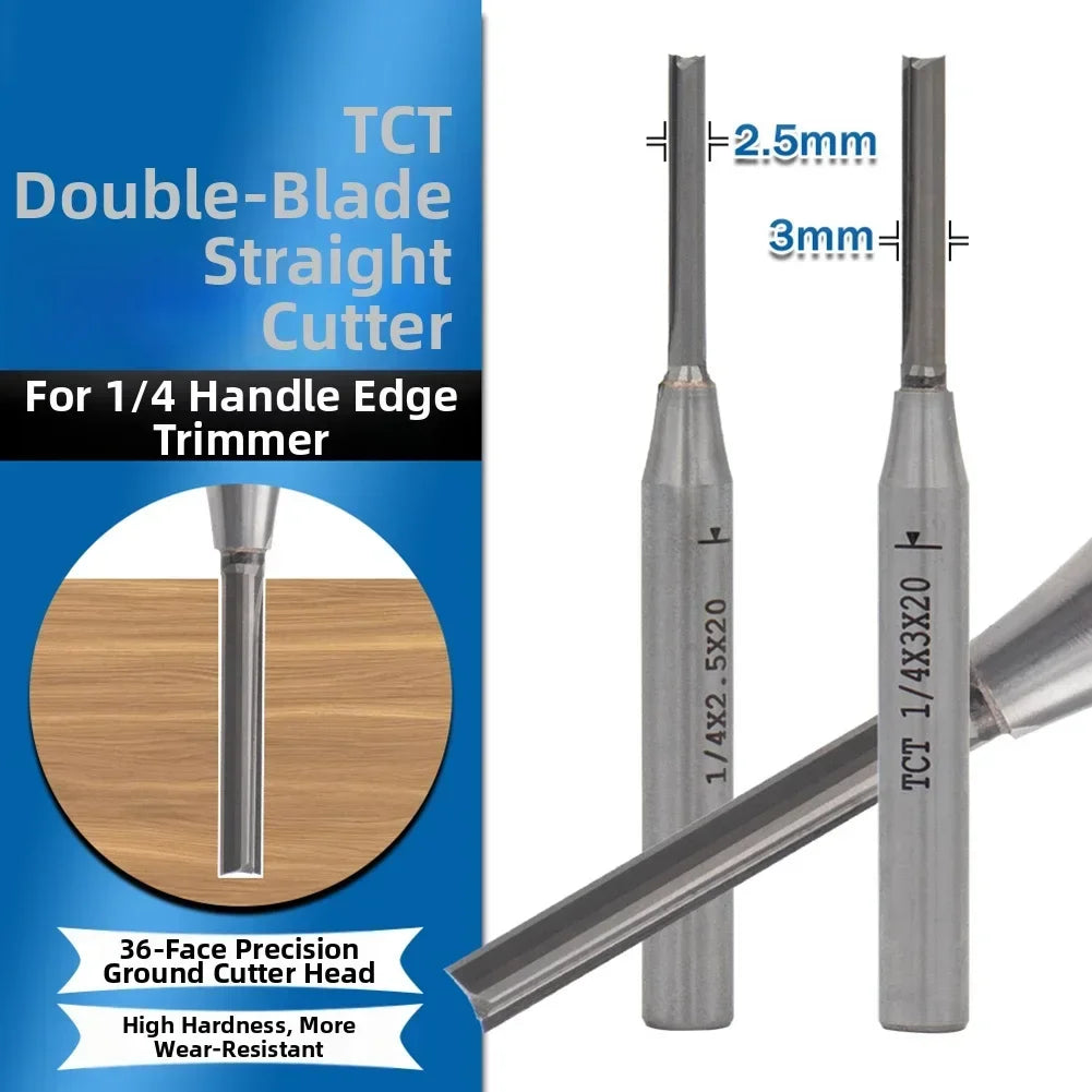TCT Double-Edged Router Bit | CNC Woodworking Straight Blade Router Bit Vue 2PCS China Mainland