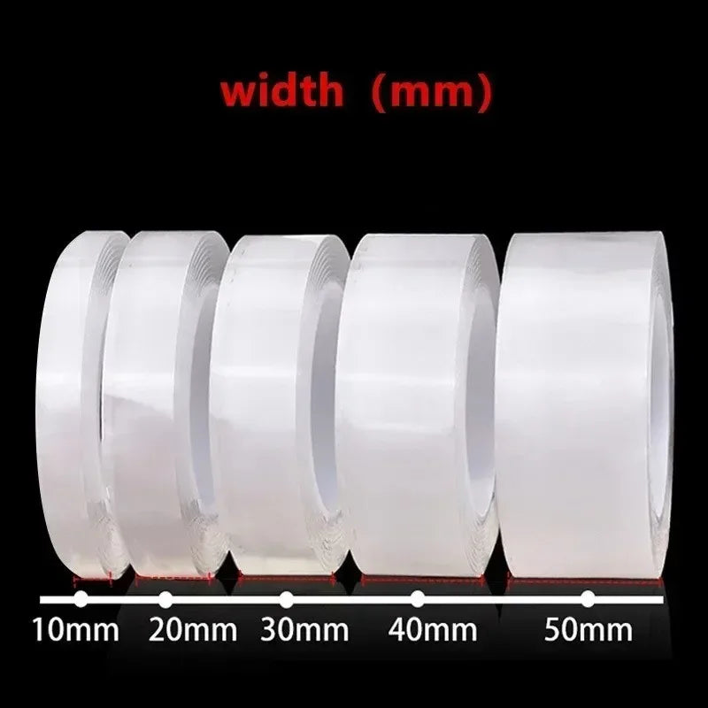 Heavy-Duty Nano Double-Sided Tape - Reusable, Residue-Free, Washable Strong Adhesive Strips for Home, Office, and Car Use Made from Transparent Pvc Material, It Is an Ideal Choice for Organizing Notes, Photos, Etc. Office Sup Vue