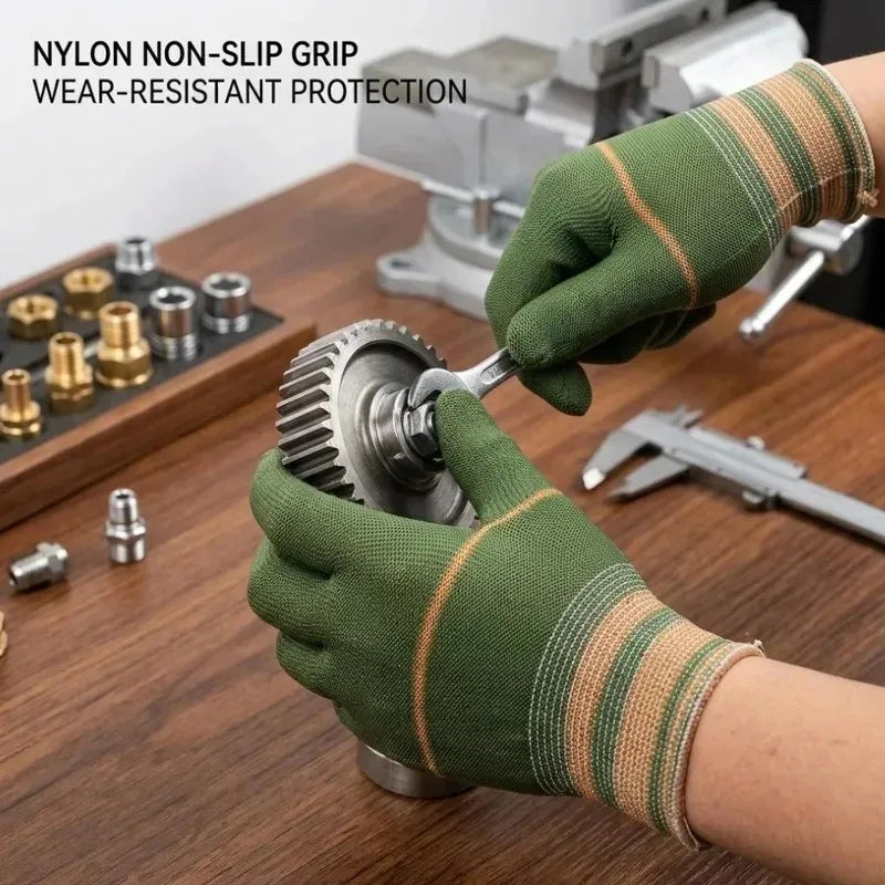 12-48Pairs Durable Gloves Breathable Lightweight Soft Abrasion Resistant for Labor Work Men Women Flexible Grip Home Vue