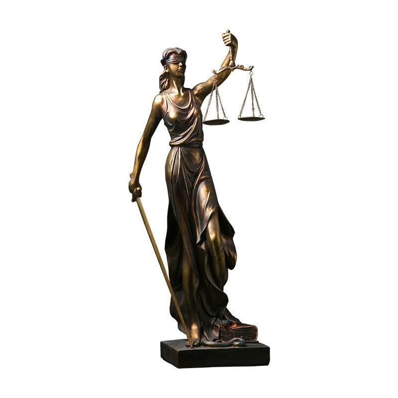Greek Justice Goddess Sculpture Antique Bronze Scales Law Statue For Lawyer Office Desk Centerpiece For Law Students Decor Gift Vue