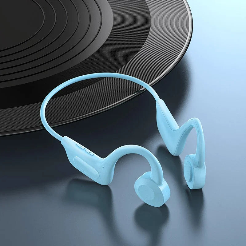Bluetooth Bone Conduction Bluetooth Earphones Air Conduction Earphones Card Insertable Sports Waterproof Sweat Proof Vue Blue